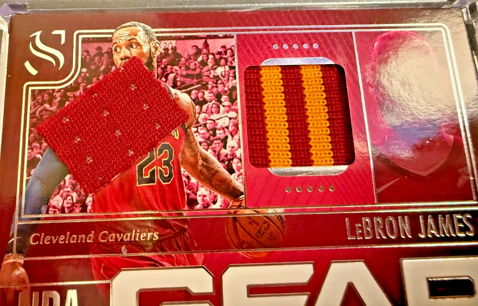 (Cartão de erro 1/1) LeBron James Panini Silhouette Double Jersey Patch HOF SSP - Imagem 3 de 3