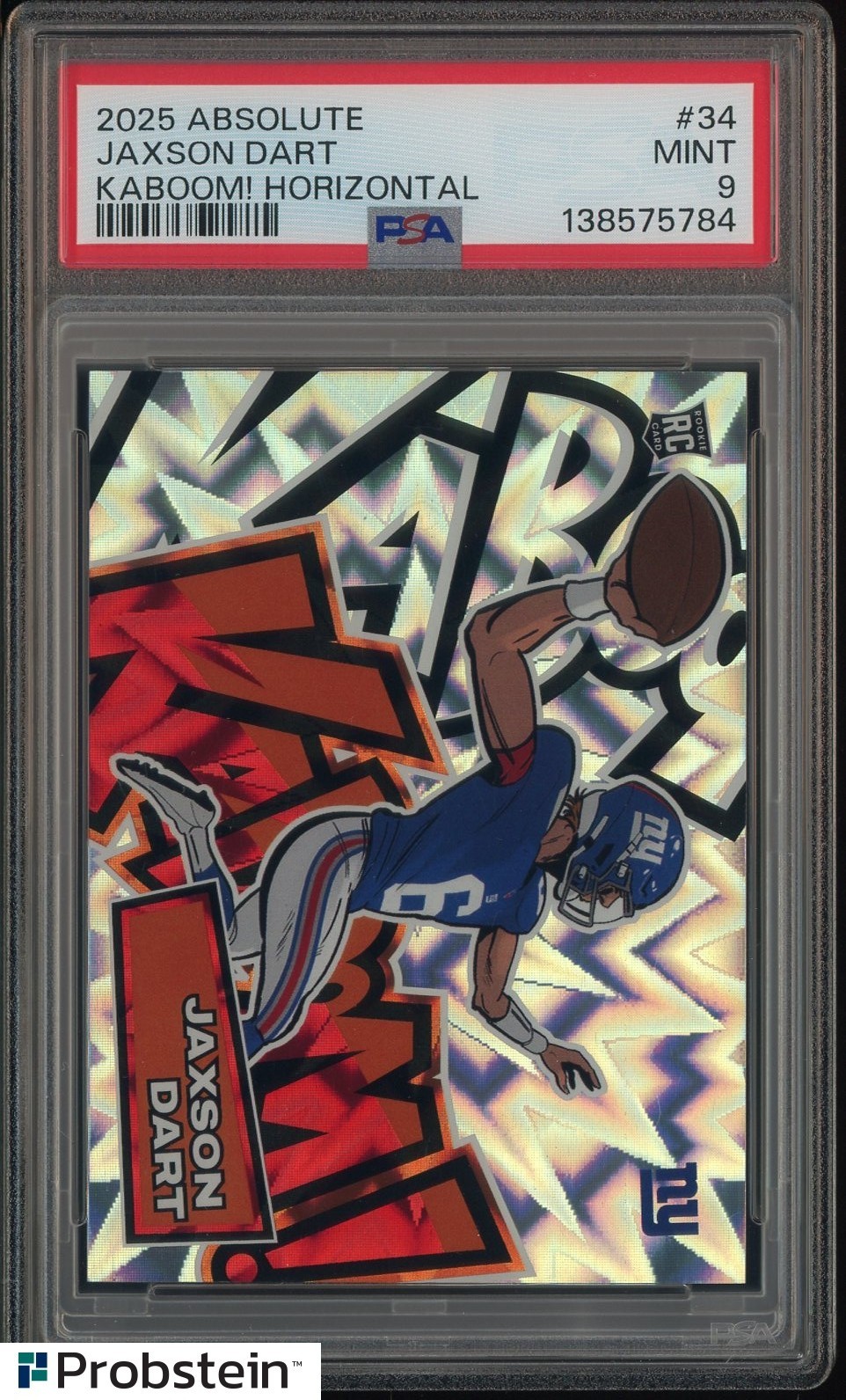 2025 Panini Absolute KABOOM! #34 Jaxson Dart Giants RC Rookie SSP PSA 9