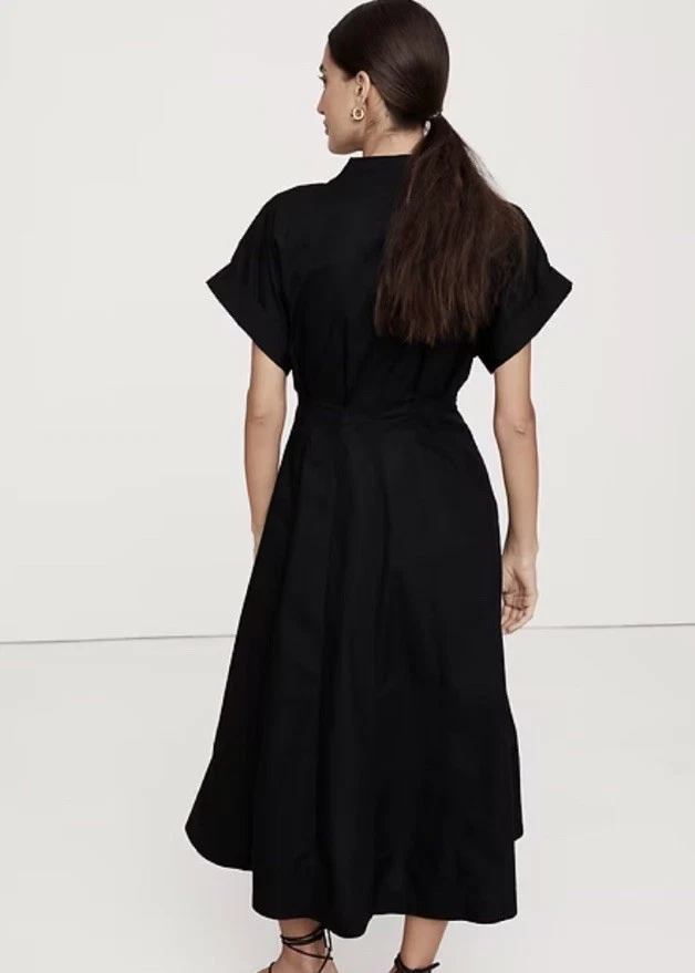 Vestido Camisa Banana Republic Negro Algodón Popelina Talla 16 Alto #743561 Foto 2 de 4