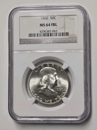1960 Franklin Half Dollar NGC MS64 FBL