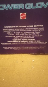 Vintage 1989 Nintendo NES "Power Glove" Instructions Booklet/Manual