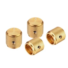 4PCS Guitar Knobs Metal Volume Tone Control Dome Knobs 1/4" x 1/2" Gold