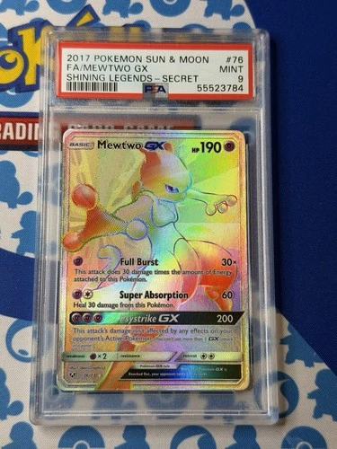 2017 Pokemon Shining Legends Mewtwo GX Full Art Secret #76/73 PSA 9