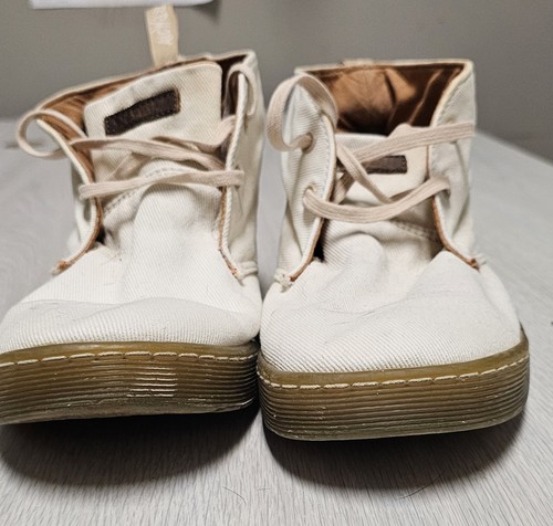 MENS DR MARTENS MAYPORT CREAM CANVAS CHUKKA BOOTS SIZE 11
