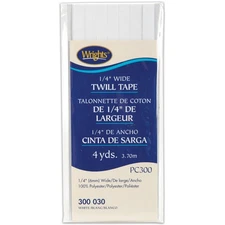 Twill Tape 1/4"X4yd White