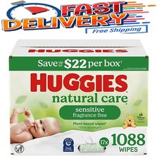 Huggies Natural Care Sensitive Baby Wipes, Fragrance Free, 17 pk., 1088 Wipes