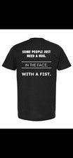 Camiseta Muay Thai, Abrazo en la cara con puño, Negra, Atlética, Kickboxing, MMA