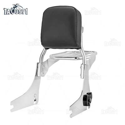 Detachable Sissy bar Backrest Luggage Rack For Harley Dyna Switchback FLD 12-16