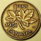 Photo of a 1951 Canada Small Cent from an eBay sale