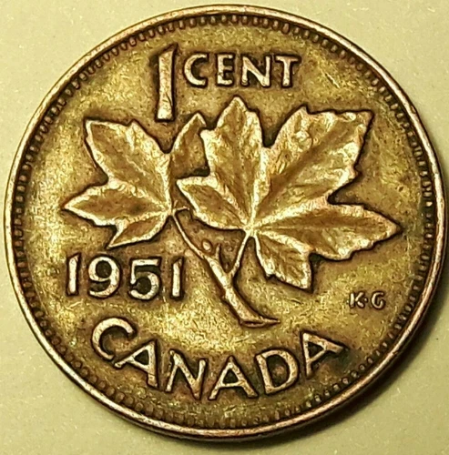 Photo of a 1951 Canada Small Cent from an eBay listing that sold on Jul 10, 2026
