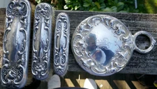 Art Nouveau R. Wallace & Sons Sterling Silver Four Piece Dresser Set -Model 1900