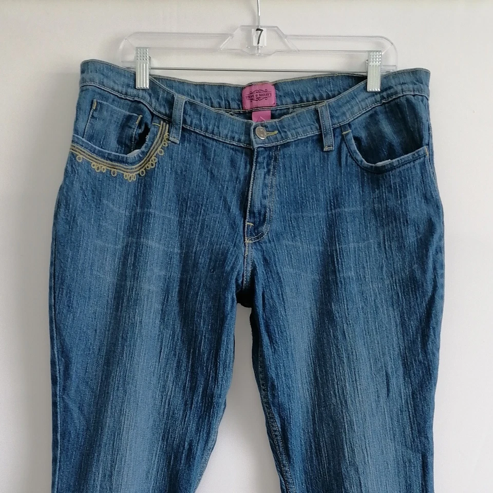 Steve Barry's Women's Denim Blue Mid Rise Five Pocket Straight Jeans Size 14R - Image 2 of 4