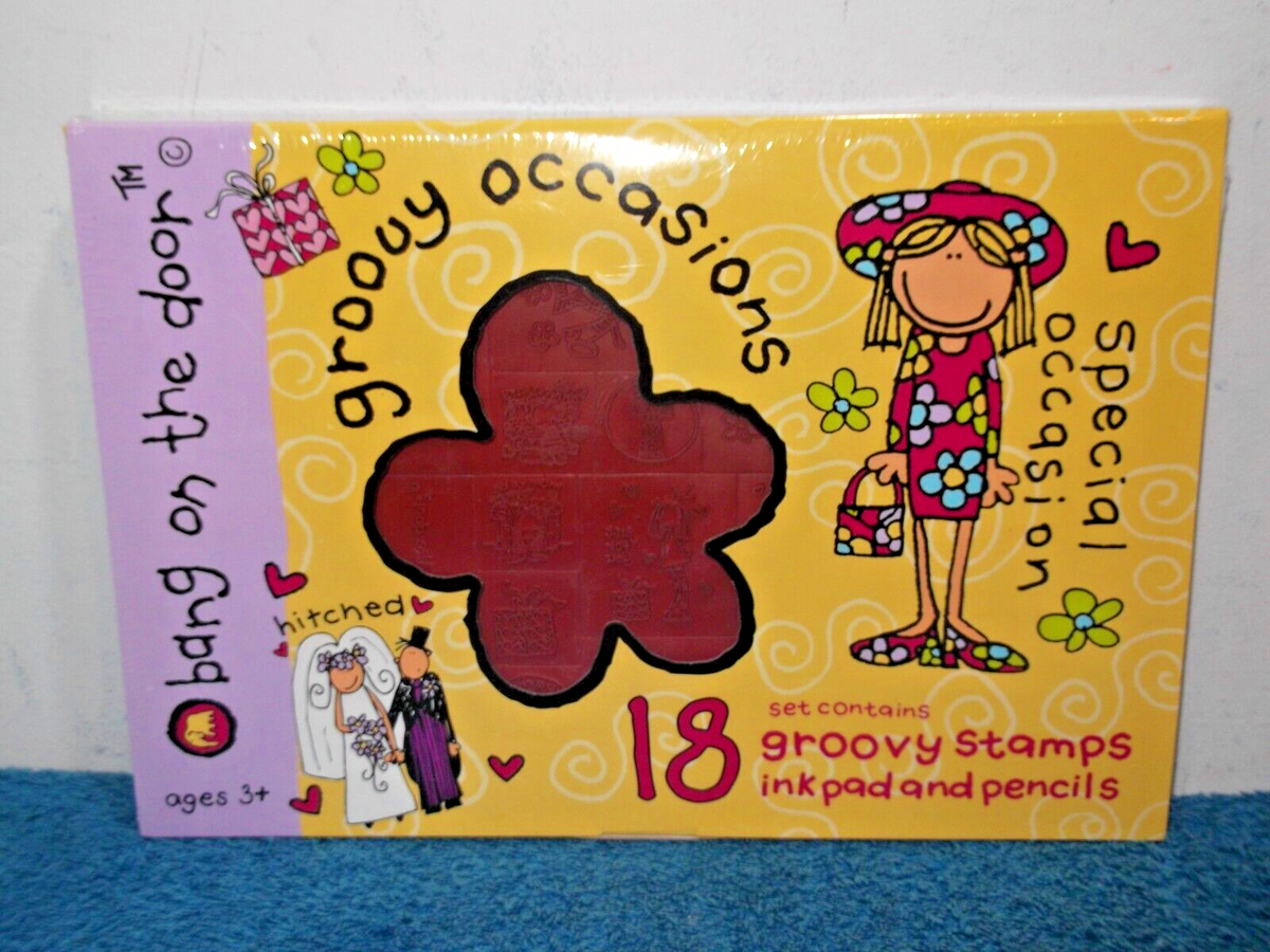 BANG ON THE DOOR - GROOVY OCCASIONS (18 STAMPS, INKPAD & PENCILS