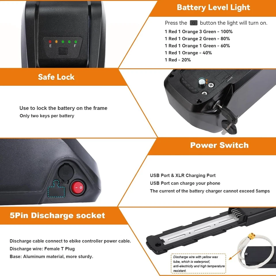 Batería 48V Ebike Hailong 15Ah para Bicicleta Eléctrica Scooter Batería Li-ion 30A BMS Foto 4 de 4