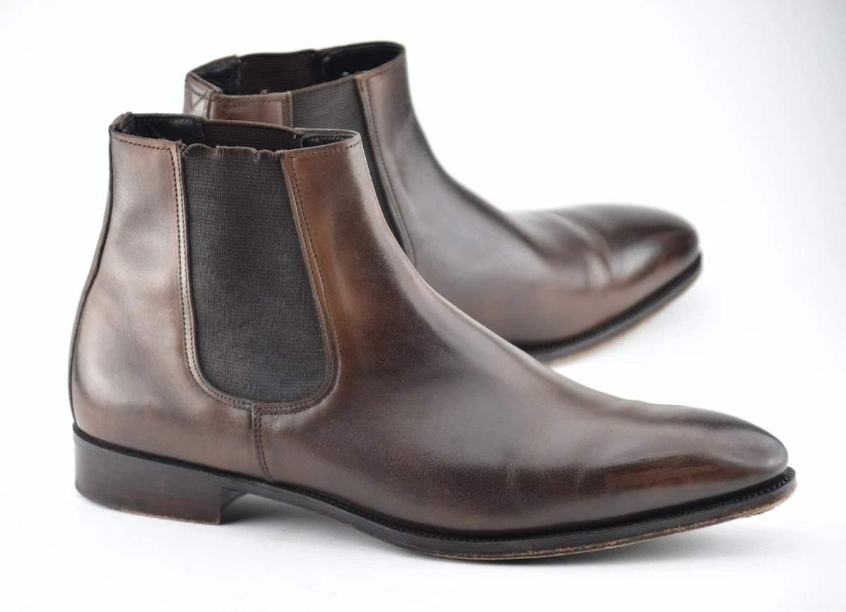 GEORGE CLEVERLEY x KINGSMAN 11E UK / 12 US JASON BROWN CALF CHELSEA BOOTS