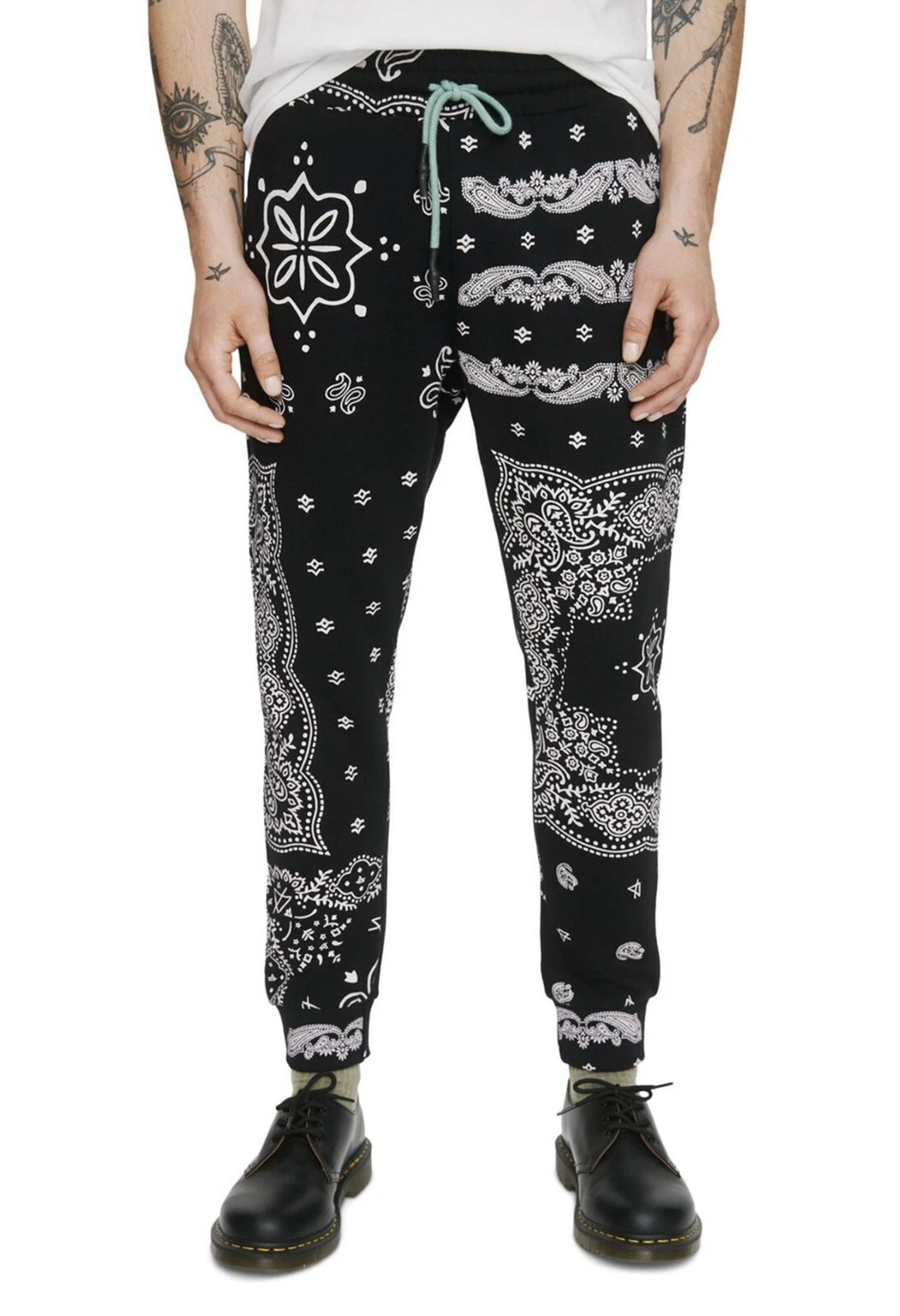 Elevenparis Mens Paisley Casual Jogger Pants, Size L