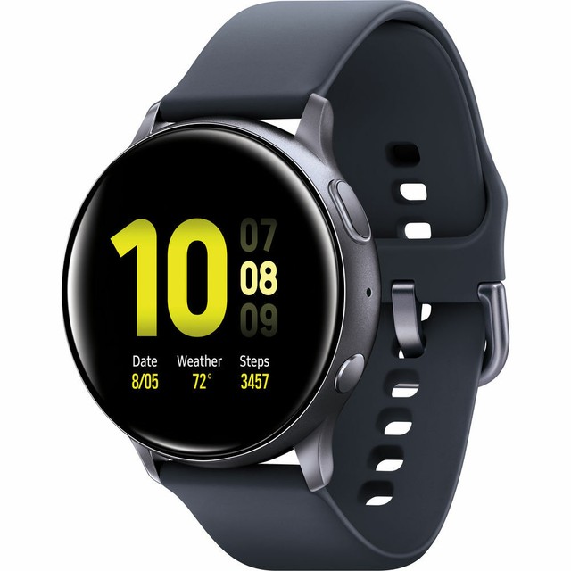 Samsung Galaxy Watch Active2 - 44mm Cassa di Alluminio Nera, Cinturino di  Fluoroelastomero Nero, Orologio Intelligente (SM-R820NZKAXAR) | Acquisti  Online su eBay