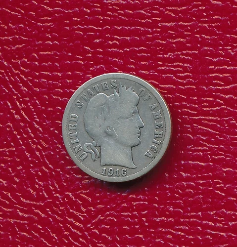1916 BARBER SILVER DIME **NICELY CIRCULATED GOOD COIN** FREE SHIPPING!!