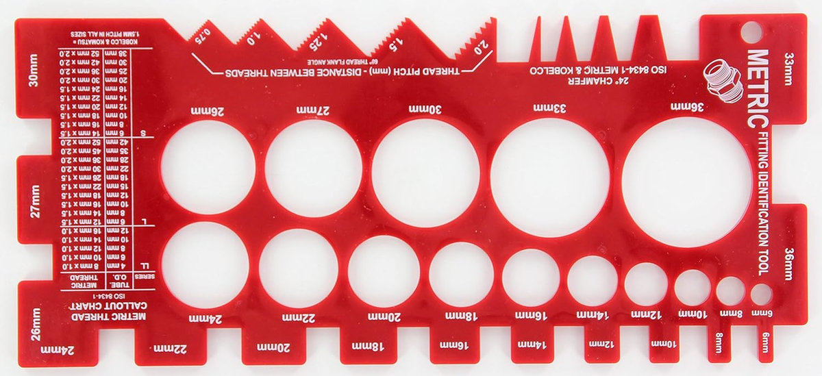 Adaptall Kits Plumbing Thread Identifier TGK-01 Fitting Identification ...