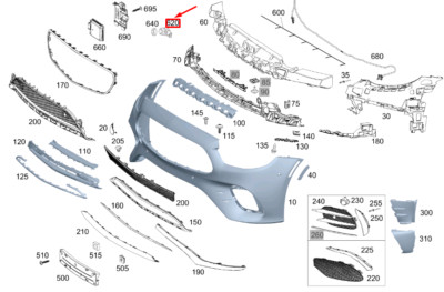 NEW MERCEDES-BENZ E C238 FRONT PARKING SENSOR A22390540009999 