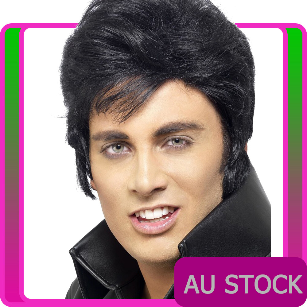 SMIFFYS Parrucca Con Ciuffo Da Elvis Anni '50, Nera, Con Basette - Foto 4