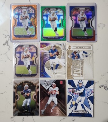 Philip Rivers (9) Card Lot - Parallels, Inserts (+ Bonus Card)  - IND Colts 