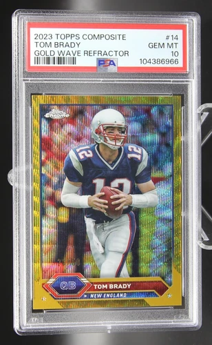 Tom Brady - 2023 Topps Composite Chrome 26/50 Gold Wave Refractor #14 - PSA 10