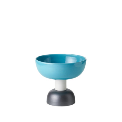 BITOSSI x Ettore Sottsass ALZATA 23 Compote Dish Turquoise W 9.8 x D 9.8 x H 9in
