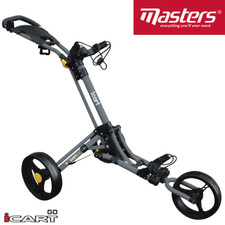MASTERS 2026 iCART GO 3 WHEELED GOLF TROLLEY / GOLF PUSH CART / MATTE GREY
