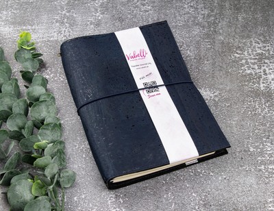 Travelers Journal, dunkelblau, versch. Größen, A5-A7, Kork, handmade