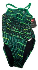 TYR Women's GREEN One-Piece Swimsuit Size 24 New DIAMOND FIT LINES NWT TAGS SWIM