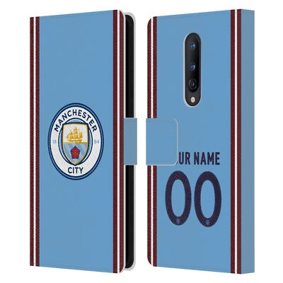 CUSTOM MANCHESTER CITY FC 2022/23 BADGE KIT LEATHER BOOK CASE FOR ONEPLUS PHONES