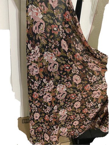 Zara Black Pink Floral Backless Floaty 