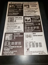 Bryan Adams/UB40/Tommy Shaw/Roger Hodgson Rare Radio Promo Poster Ad Framed