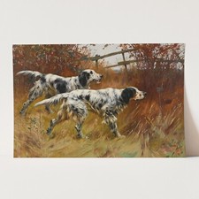 English Setter Dogs Hunting Dogs Painting Victorian 1800s Wall Art Poster Print