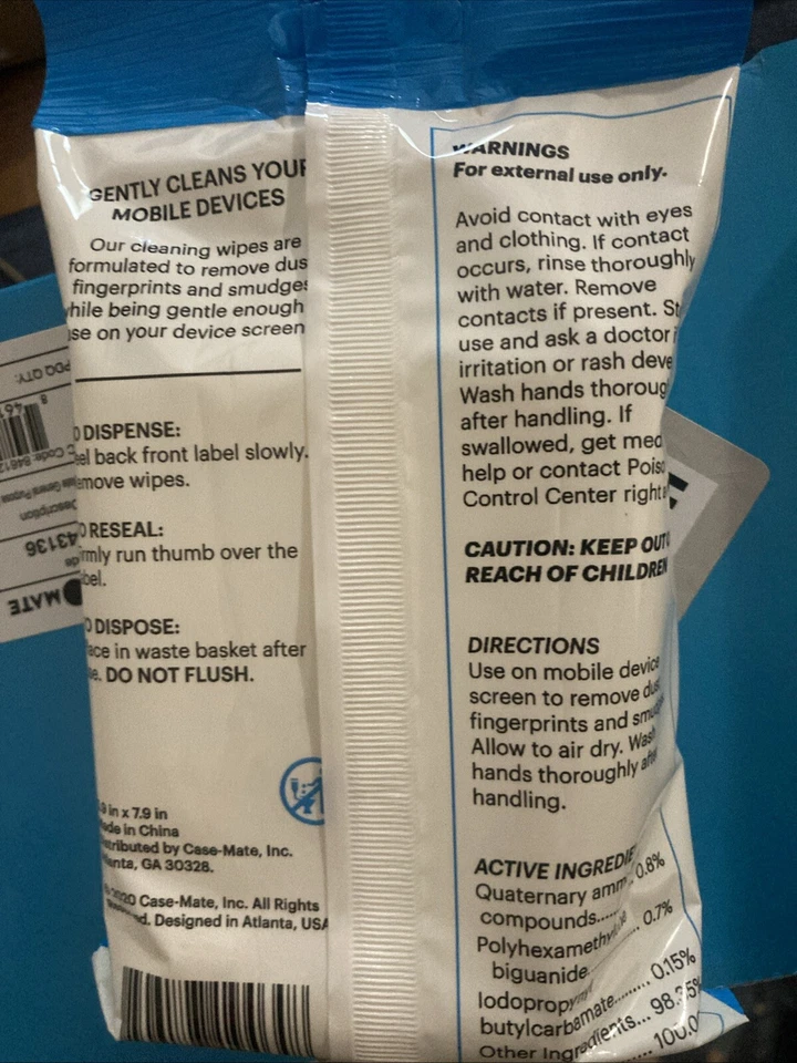 Toallitas húmedas de limpieza para teléfonos Safe+Mate CleanScreenz - 1 paquete - 20 toallitas individuales Foto 3 de 4