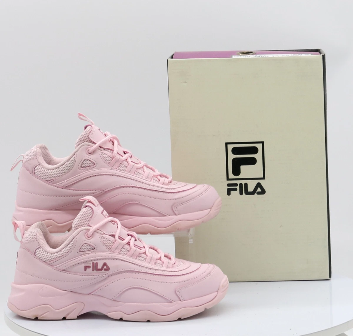 FILA LADIES TRIPLE PINK RAY CHUNKY LEATHER TRAINERS RRP £75 GR