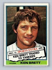 1976 Topps #401T Ken Brett Traded New York Yankees Baseball Card