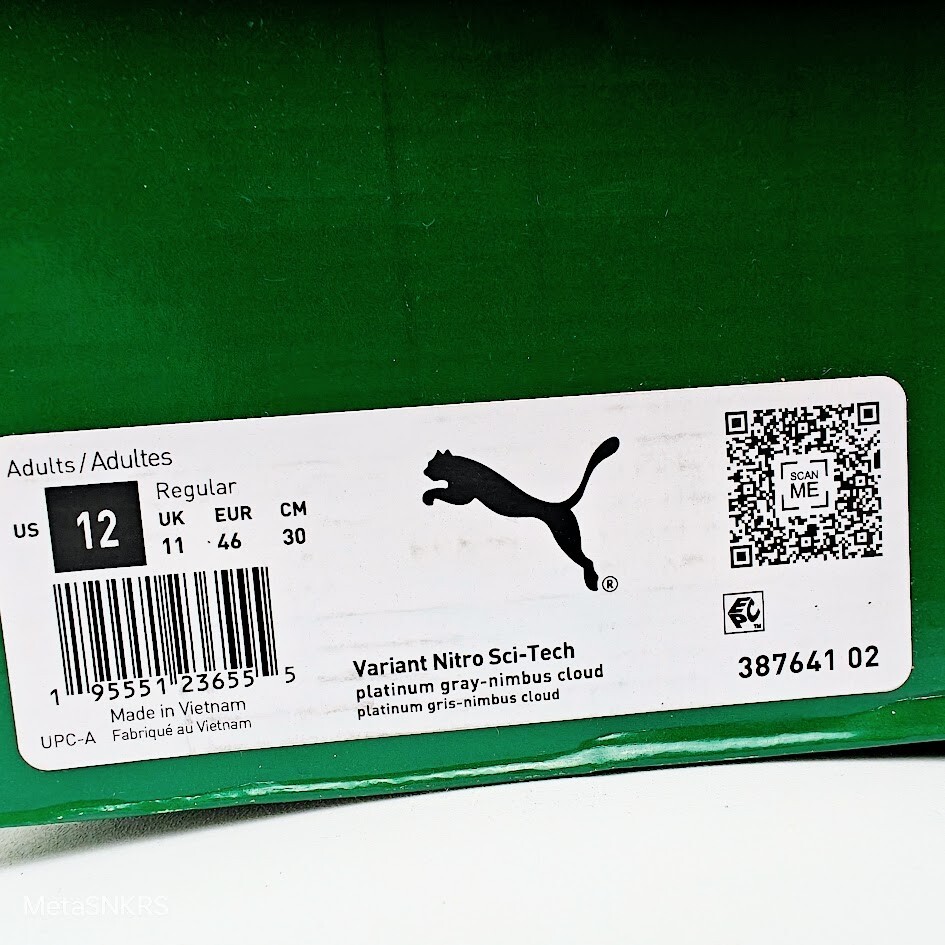 Size 12 - Puma Variant Nitro Sci-Tech Platinum Grey for sale