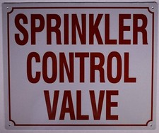 Sprinkler Control Valve Sign Aluminum Reflective, White 10x12 -REF24-1027