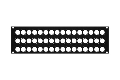 3 Space Rack Panel with 48 D-series punch out hole fits ATA Rack Road Cases 