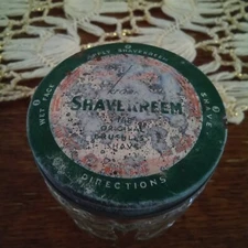 Vintage Krank's Shave Kreem Jar with Rare Original Metal Screw-on Lid