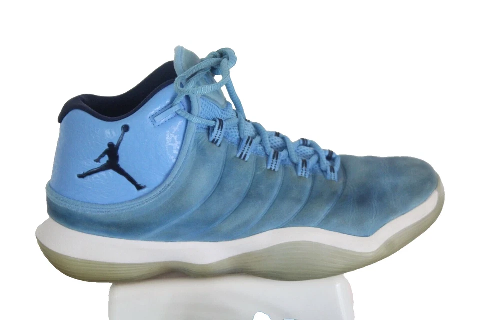 Nike Jordan Super Fly 2017 Carolina del Norte Tacón Alquitranado Azul Nubuck Tenis Talla 10 Foto 2 de 4