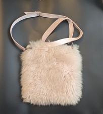 RARA borsa messenger a tracolla UGG Australia E4216 rosa scamosciata pelle shearling