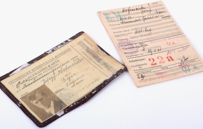 Orig. Aufnahme-Karte Technische Hochschule München 1925-1929 + Arbeitsamt Berlin