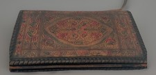 Vintage/Antique Hand Tooled Leather Wallet/Clutch Purse Floral Pattern