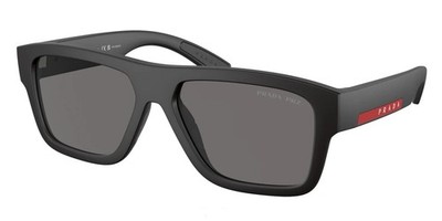 Prada Red Line 04ZS 56 DG002G Sonnenbrille schwarz gummiert/grau polarisiert