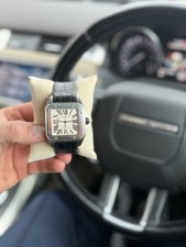 Cartier Santos 100 Black Leather Strap Automatic Watch