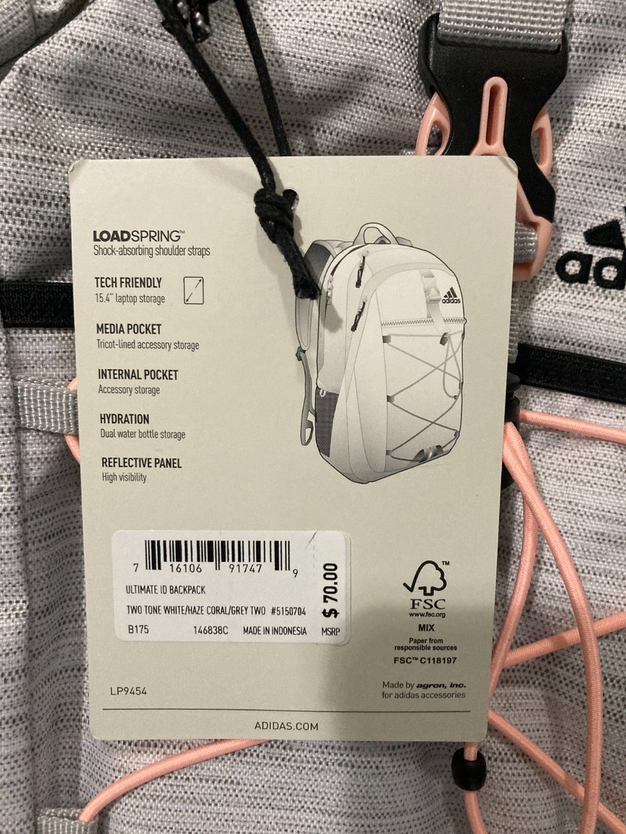 Adidas Ultimate ID Backpack Large, Coral/Grey/ Black-BRAND NEW | eBay