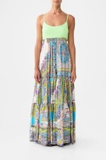 Camilla Magic Carpet Ride Long Dress With Knit Front Bodice Size M